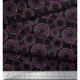 thumbnail image 3 of Soimoi Black polyester Crepe Fabric Dots & Circle Geometric Decor Fabric Printed Yard 42 Inch Wide, 3 of 5