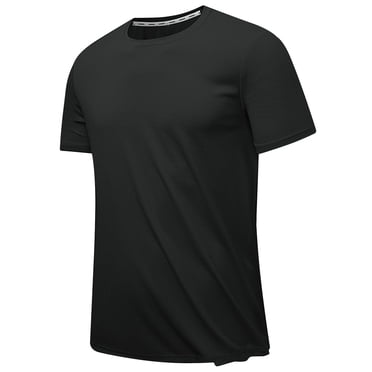 Pisexur Chandails d'Entraînement pour Hommes, T-Shirts de Course Athlétiques à Séchage Rapide Évacuant l'Humidité, T-Shirts de Performance de Gym pour Hommes à Col Rond en Nylon Actif