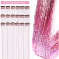 thumbnail image 3 of SUTENGDA 18 Pcs Guirlande de Cheveux à Clipser Extensions de Cheveux 19.6 Pouces Kit de Guirlande de Cheveux à Clipser Résistant à la Chaleur Scintillant Féerique Accessoires pour Cheveux pour Enfants Filles Femmes (Argent), 3 of 7