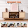 thumbnail image 3 of VEVOR Rattan TV Stand for 75" TV Boho TV Stand with Build-in Socket Oak, 3 of 9