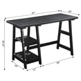 thumbnail image 4 of Convenience Concepts Designs2Go Trestle Desk in Black Wood Finish, 4 of 5