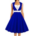 thumbnail image 1 of Robes d'Été Grande Taille pour Femmes 2024 Robe à Couleurs Contrastées Sans Manches à Col en V Robe Aguichant Économisez jusqu'à 65 % de Rabais!, 1 of 4