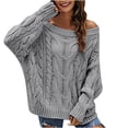 thumbnail image 1 of Yuyuzo Fall Sweaters for Women off Shoulder Oversized Jumper Tops Long Sleeve Basic Knitting Pullover Blouse, 1 of 3