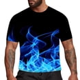 thumbnail image 4 of LUOGENLI T-shirts pour Hommes T-shirts 3D Nouveauté Hommes T-shirts Graphiques Amusants T-shirts Imprimés 3D Col Rond Manches Courtes Été Décontracté T-shirts Blouse Tops Bleu TTTG, 4 of 4