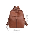 thumbnail image 4 of Leather Backpack for Commuting & Travel | Large Capacity PU Leather Bag with Multiple Compartments | Black, Red, Blue, Brown Color Options, 4 of 7