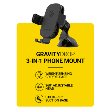 Scosche GHVWD-SP Gravity Drop 3 in 1 Adjustable Window,Dash and Vent Mount Kit