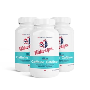 Wake-Ups 100mg Comprimés de caféine & Endurance 3 Bouteilles