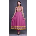 thumbnail image 2 of Bimba Robe Anarkali à Col Mandarin Imprimée de Feuilles Mauves pour Femmes, Designer, Kurta Ethnique Indienne XXX-Large, 2 of 6