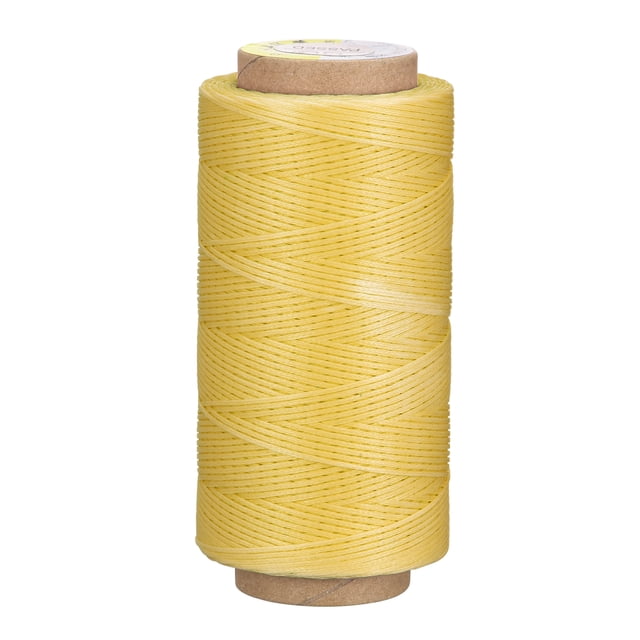 Unique Bargains 186 Yards 210D/1mm Leather Sewing Thread Polyester Waxed Cord, Yellow