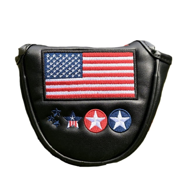 Xingzhi Durable Golf Club Cover With Closure Club Identification Round PU Leather Protection With For Flag Round Cover Black semicircle