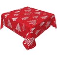 thumbnail image 1 of Merry Christmas Tablecloth 60 x 60 Inch Square, Red Christmas Tree Table Cloth, Winter Xmas Tablecloths Polyester Washable Fabric Farmhouse Decorative for Holiday Home Kitchen Dining Party, 1 of 6