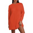 thumbnail image 1 of Faithtur Tricot Automne Hiver pour Femmes Couleur Unie Manches Longues Col Rond Long Tricoté, 1 of 9
