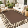 thumbnail image 1 of Tapis d'Extérieur Imperméable 9x18 Grand Moderne Neutre pour Patio Extérieur, Tapis Réversible Résistant à la Décoloration et aux Intempéries pour Grande Surface pour VR, Terrasse, Porche, Pique-Nique, Plage, Balcon, Brun, 1 of 10