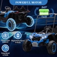 thumbnail image 3 of BeesClover 24V Kids' Heavy-Duty Ride Power Wheel with Tent 4WD Off-Road Electric Vehicle, LED Lights, Music & Horn, Shock Absorbers, 3-Speed Options, 4 MPH Mini Golf Cart,2-Seater, 3 of 8