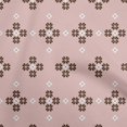 thumbnail image 1 of oneOone Silk Tabby Dusty Pink Fabric Geometric Fair Isle Pattern Sewing Material Print Fabric By The Yard 42 Inch Wide, 1 of 4