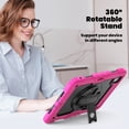 thumbnail image 4 of XYX For iPad Pro 11 inch Case 2024 (M4), 360 Rotating Shockproof Cover with Stand, Screen Protector, Shoulder Strap, Rose, 4 of 7