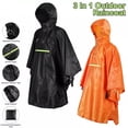 thumbnail image 3 of maskred Lightweight Adult Rain Poncho Waterproof For Outdoor Activities Easy To Put On And Off Reusable black, 3 of 6