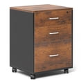 thumbnail image 1 of Soges Classeur Mobile à 3 Tiroirs, Armoire de Classement Roulante, Armoire de Bureau Moderne avec Serrure et Roulettes, Brun, 1 of 5