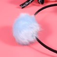 thumbnail image 4 of Bandeau Oreilles de Chat Boule de Pompon en Peluche pour Enfants Filles 3 Pcs (Bleu Ciel + Rose + Rouge), 4 of 6