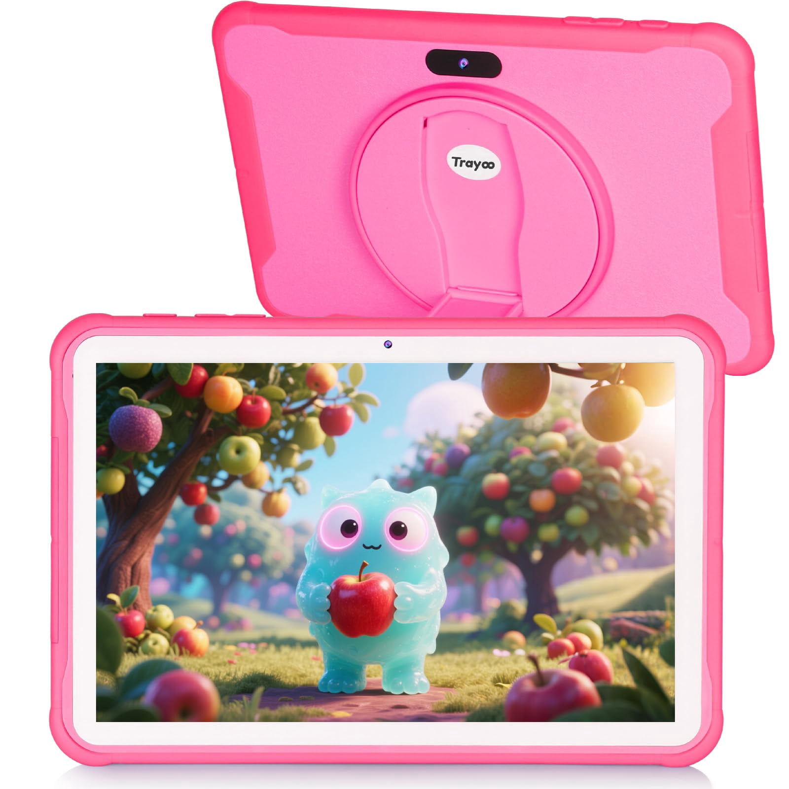 Kids Tablet, 10.1 Inches Tablet for Kids with Case Included, 64G Storage, Dual Camera, WiFi, Education Apps Pre-Installed, Parent Control, YouTube (Pink)