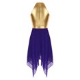 thumbnail image 4 of Nyeemya Robe de Danse Sans Manches Ourlet Asymétrique Prière Danse Lyrique Tunique Violet Foncé TTG, 4 of 6