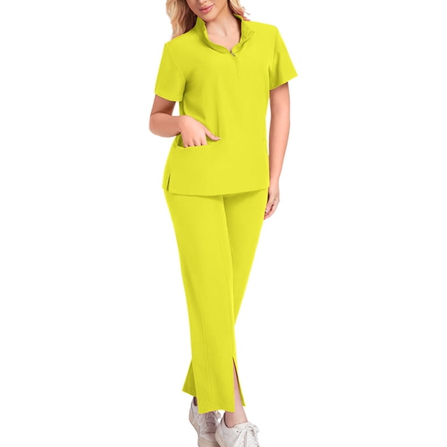 Women's Scrub Set - V-Neck Short-Sleeved Comfortable Workwear Set for Doctors and Nurses