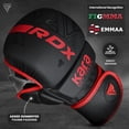 thumbnail image 3 of RDX Gants de Boxe MMA Grappling Muay Thaï Sparring Kickboxing KARA Rouge Mat, P/M, 3 of 9