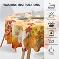 thumbnail image 2 of Fall Round Tablecloth 60 Inch Autumn Maple Leaf Pumpkin Sunflower Print Decorative Table Cloth Thanksgiving Tablecloth Suitable for Home Kitchen Dining Table Outdoor Party Picnic, 2 of 6