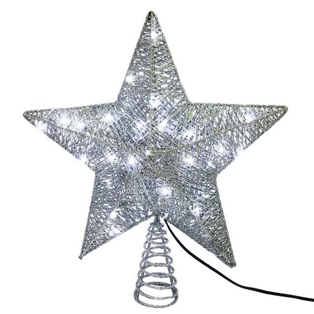 Kurt S. Adler JEL0317 10 in. 45-Light 5 Point LED Silver Star Treetop