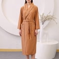 thumbnail image 2 of Timegard Robe de Nuit pour Femmes Grande Taille à Manches Longues Peignoirs Confortables avec Poches Ceinturée Mi-Longue, 2 of 4