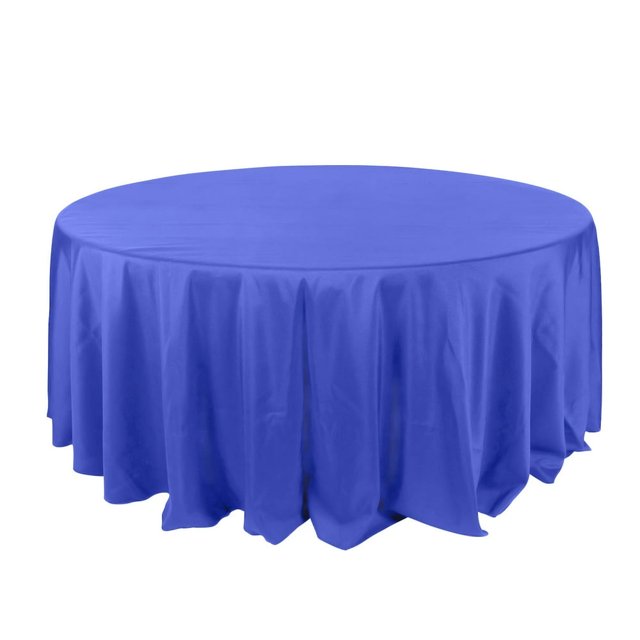 LNGOOR 108” Wholesale Round Tablecloth Polyester Round Table Linens For Wedding Party Banquet Restaurant - WHITE