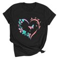 thumbnail image 3 of QIPOPIQ T-Shirt à Imprimé de Lettres Graphique pour Femme, Manches Courtes, Haut Tee en Liquidation, 3 of 3