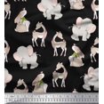 thumbnail image 1 of Soimoi Viscose Chiffon Fabric Deer,Elephant & Rabbit Kids Print Sewing Fabric Yard 42 Inch Wide, 1 of 2