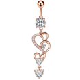 thumbnail image 4 of Bague Nombril pour Femmes : Strass Forme Châle Nombril Bague Boîte Bijoux de Perçage, 4 of 6