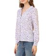 thumbnail image 4 of INSPIRE CHIC Women's 1950s Vintage Long Sleeve Printed Button Down Tops L White, 4 of 7