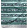 thumbnail image 1 of Soimoi Polyester Crepe Fabric Leaves & Floral Block Print Sewing Fabric Yard 42 Inch Wide, 1 of 3