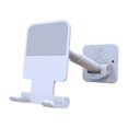 thumbnail image 1 of Phone Holder Wall Handsfree Cellphone Stand Tablet Organizer Retractable Organizer 90 Degree Rotation Removable Smartphone Rack for Bathroom Bedroom White, 1 of 7