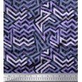 thumbnail image 1 of Soimoi Georgette Viscose Fabric Zig Zag Abstract Print Fabric by The Yard 42 Inch Wide, 1 of 3