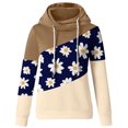 thumbnail image 4 of Women Daisy Printed Long Pullover Hoodies Sleeve Drawstring Hooded Tops Sweats, 4 of 5