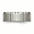 thumbnail image 3 of Titanium Beveled Edge Grooved 8mm Brushed and Polished Band Ring 11.5 Size, 3 of 6