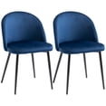 thumbnail image 1 of HOMCOM Dining Chairs Set of 2, Mid-Back Velvet-touch Upholstery Side Chair, 1 of 10