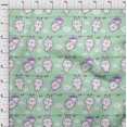 thumbnail image 4 of oneOone Viscose Jersey Sea Green Fabric Asian Kawaii Rabbit Sewing Material Print Fabric By The Yard 60 Inch Wide, 4 of 4