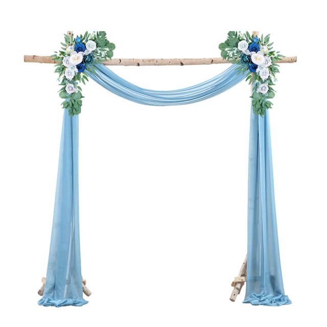 tredstone 2pack/lot Arch Drape Chiffon Curtain Wide Application For Wedding Or Photo Shooting Accessories Light Blue
