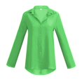 thumbnail image 2 of Blouses Amples pour Femmes Grande Taille à Boutons Manches Longues Vert TTG, 2 of 6