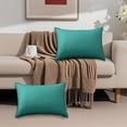 thumbnail image 4 of Todaioua Outdoor Lumbar Pillows Waterproof Pillow Covers 12x20 Inch Rustic Decorative Rectangle Solid Color Pillows with Wide Edge Cushion Cover for Patio Tent Garden Couch Balcony Spring Fall, 4 of 9