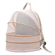Pet Carrier Backpack, Expandable Cat Backpack Carrier Bottom Extension Breathable Polyester Ventilated Dual Use Dog Bag House for Small Medium Sized Pet Travel  Hiking Walking