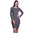 thumbnail image 2 of Moomaya Womens Full Sleeve Printed Midi Length Printed Bodycon Dress, 2 of 6
