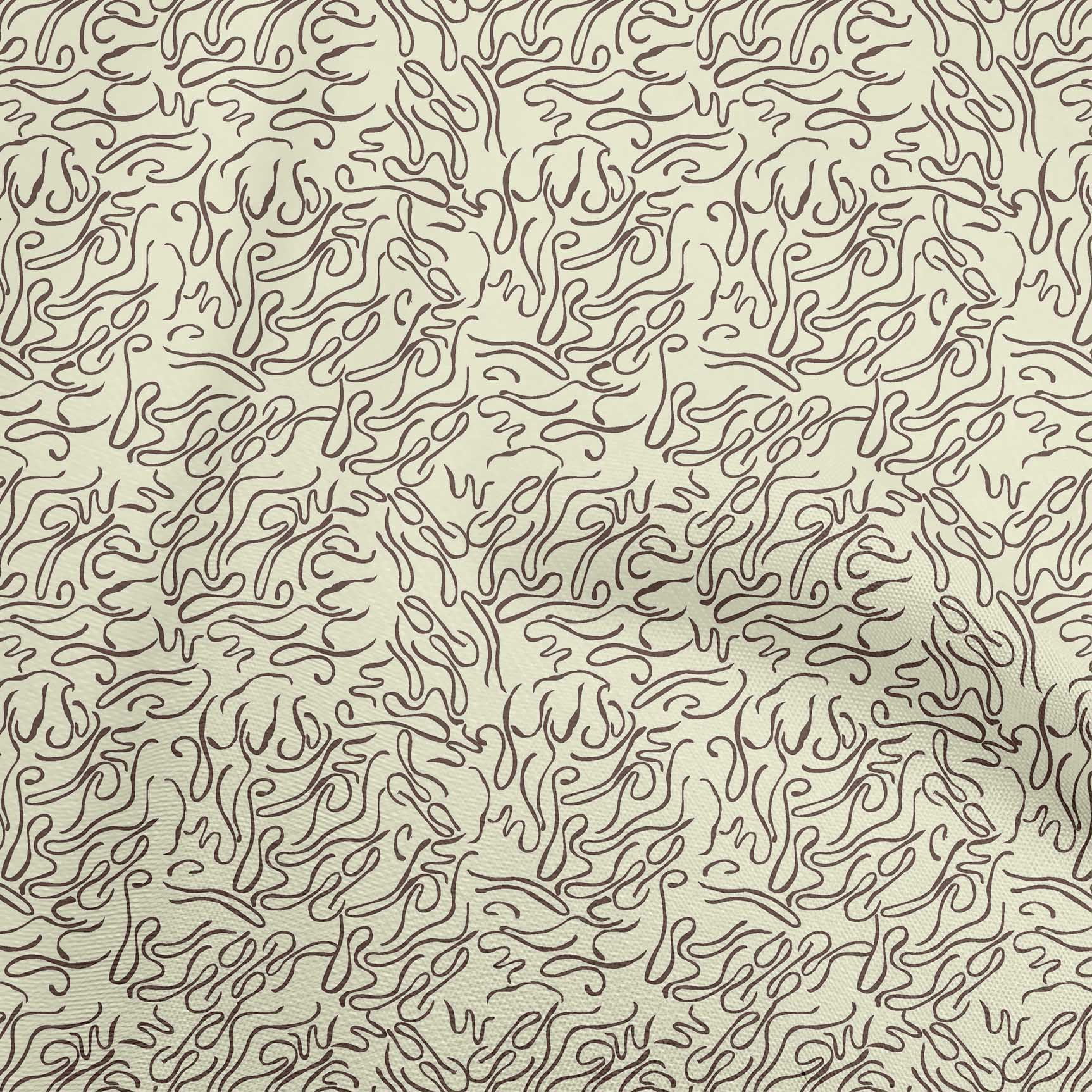 oneOone Cotton Poplin Twill Light Yellow Fabric Abstract Line Fabric For Sewing Printed Craft Fabric By The Yard 56 Inch Wide