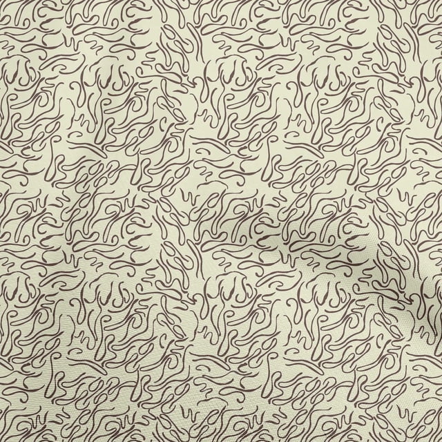oneOone Cotton Poplin Light Yellow Fabric Abstract Line Sewing Craft Projects Fabric Prints By Yard 42 Inch Wide
