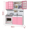 thumbnail image 2 of LEEYNEER Kitchen Set for Kids 3 4 5 6 7 8 Years Old Pink Play Kitchen Set Toy Kitchen Sets for Toddlers New Modern Kids Wooden Play Kitchen Designed in Trendy Home Style with Curtains  Gi, 2 of 7